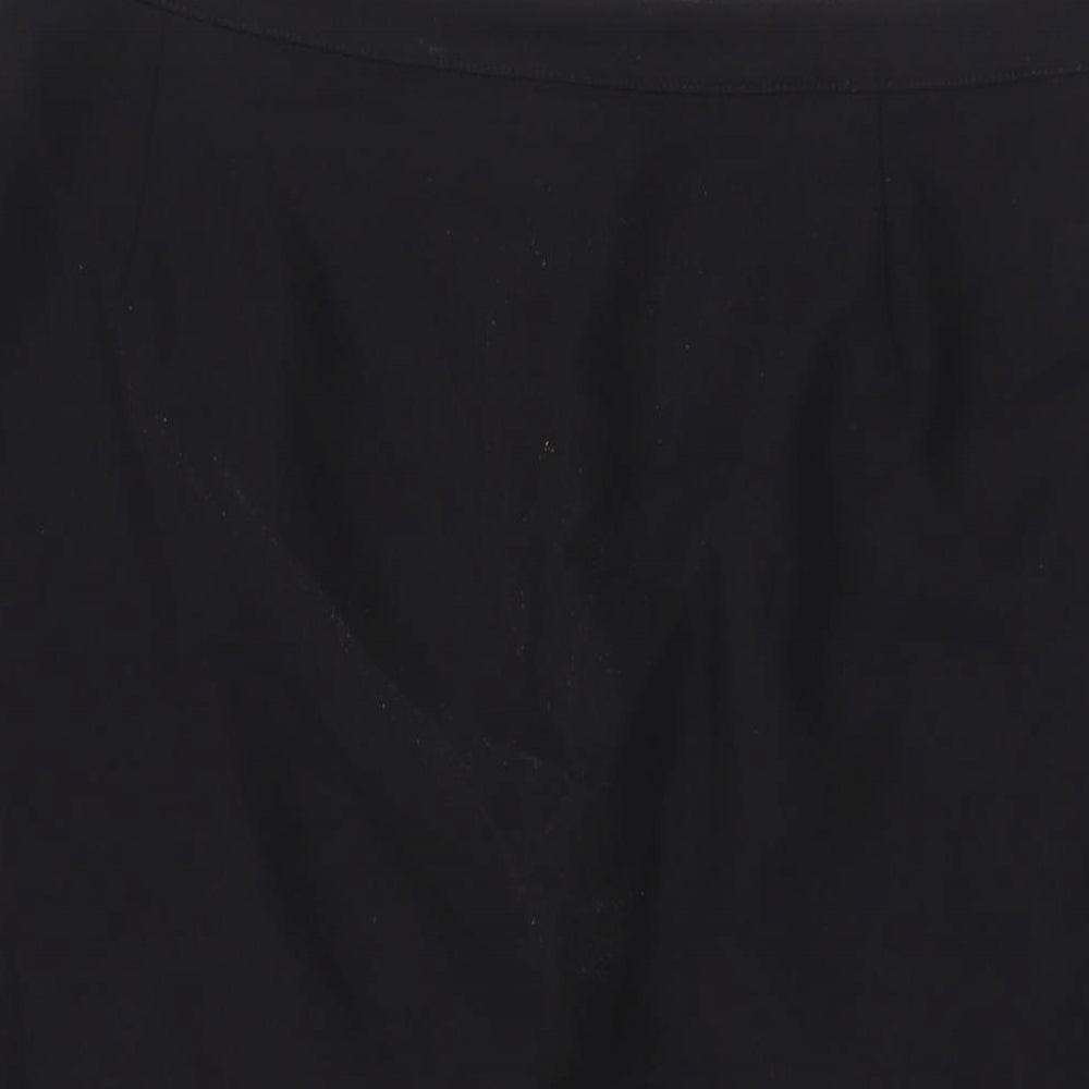 Marks and Spencer Womens Black Viscose Straight & Pencil Skirt Size 12 Zip