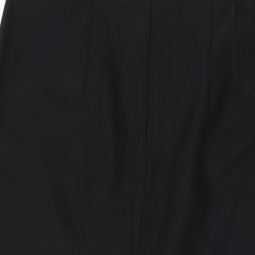 Marks and Spencer Womens Black Viscose Straight & Pencil Skirt Size 12 Zip