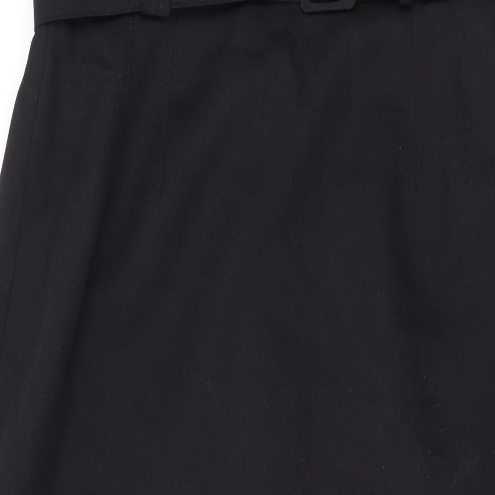 Marks and Spencer Womens Black Polyester Straight & Pencil Skirt Size 12 Zip