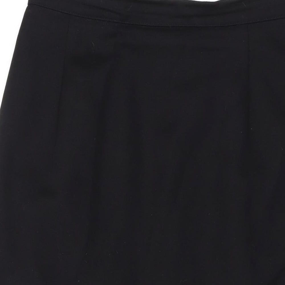 Marks and Spencer Womens Black Wool Straight & Pencil Skirt Size 12 Zip