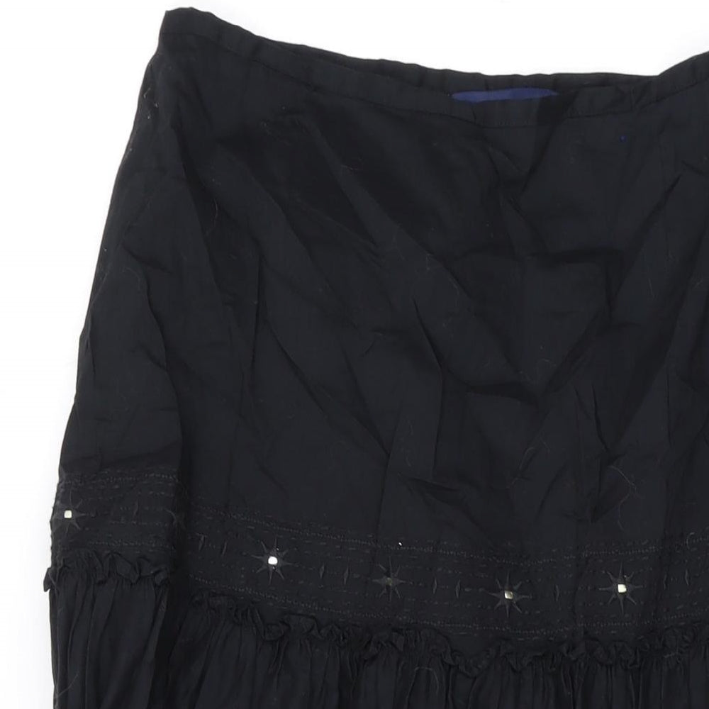 Casual Club Womens Black Polyester Swing Skirt Size 10 Zip