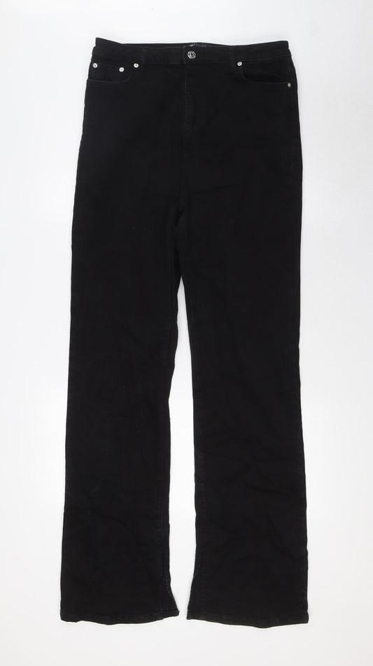 ASOS Womens Black Cotton Straight Jeans Size 34 in L35 in Regular Zip