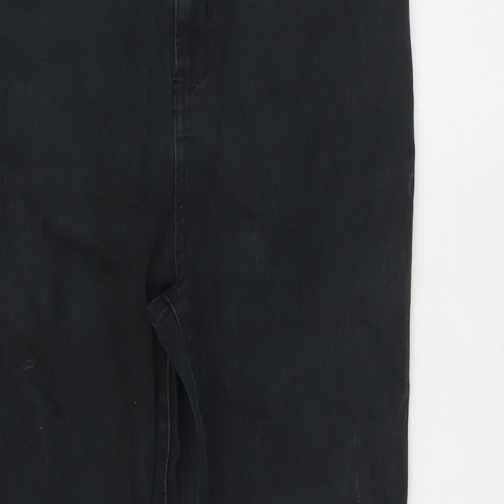 Per Una Womens Black Cotton Straight Jeans Size 10 L28 in Regular Zip