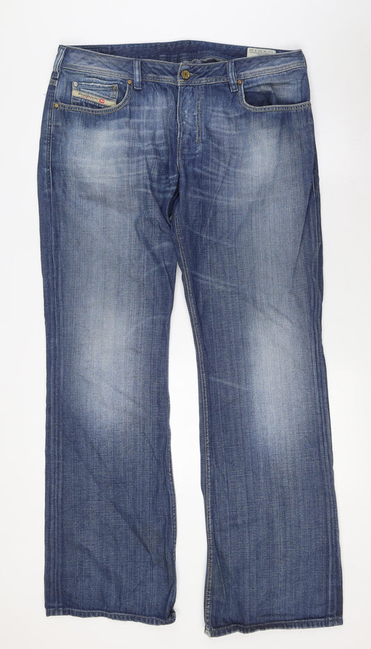 Diesel Mens Blue Cotton Straight Jeans Size 36 in L34 in Regular Button