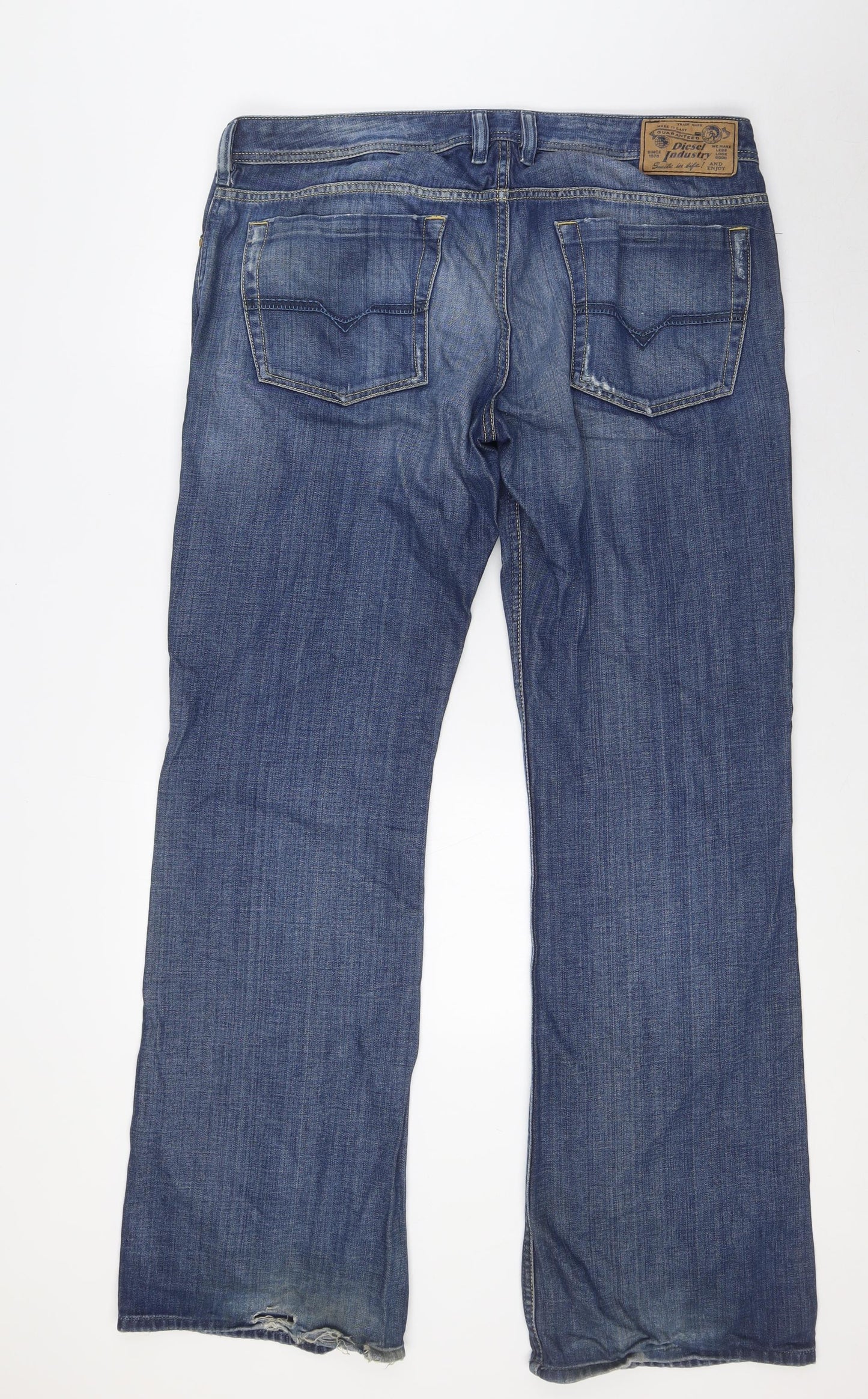 Diesel Mens Blue Cotton Straight Jeans Size 36 in L34 in Regular Button