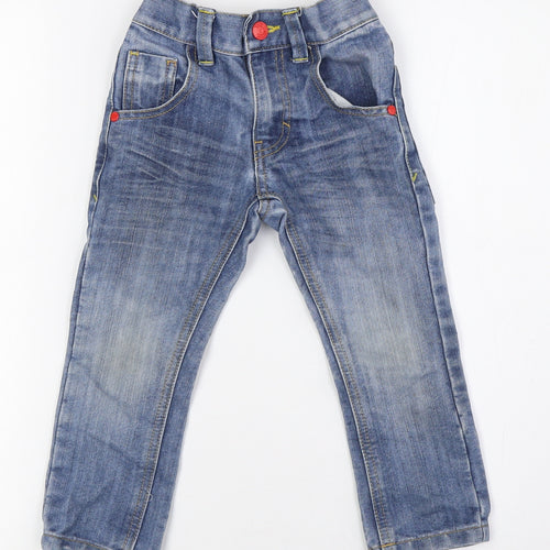 NEXT Boys Blue Cotton Straight Jeans Size 3 Years Regular Zip