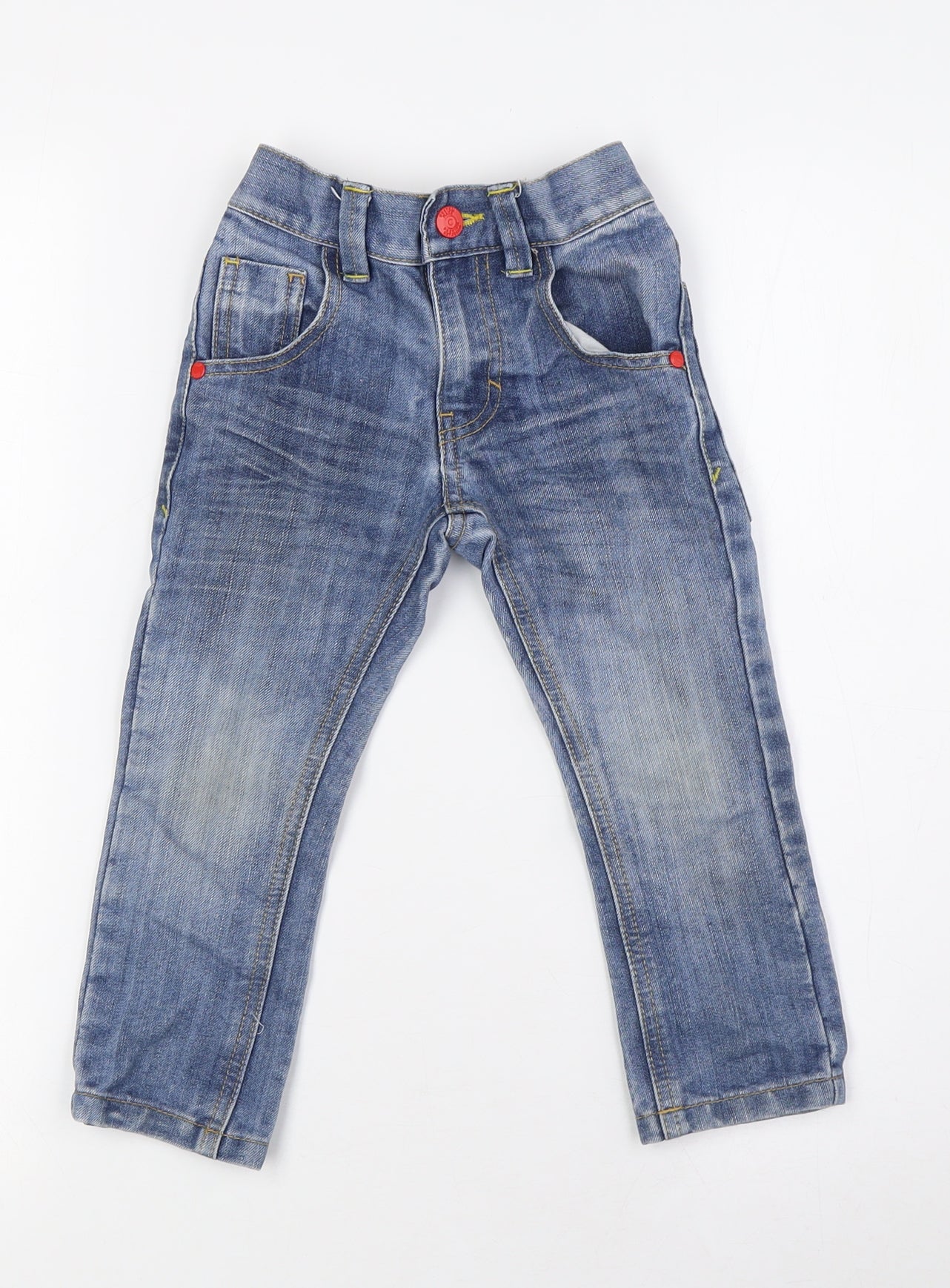 NEXT Boys Blue Cotton Straight Jeans Size 3 Years Regular Zip