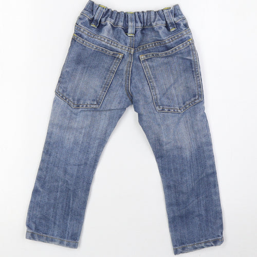 NEXT Boys Blue Cotton Straight Jeans Size 3 Years Regular Zip