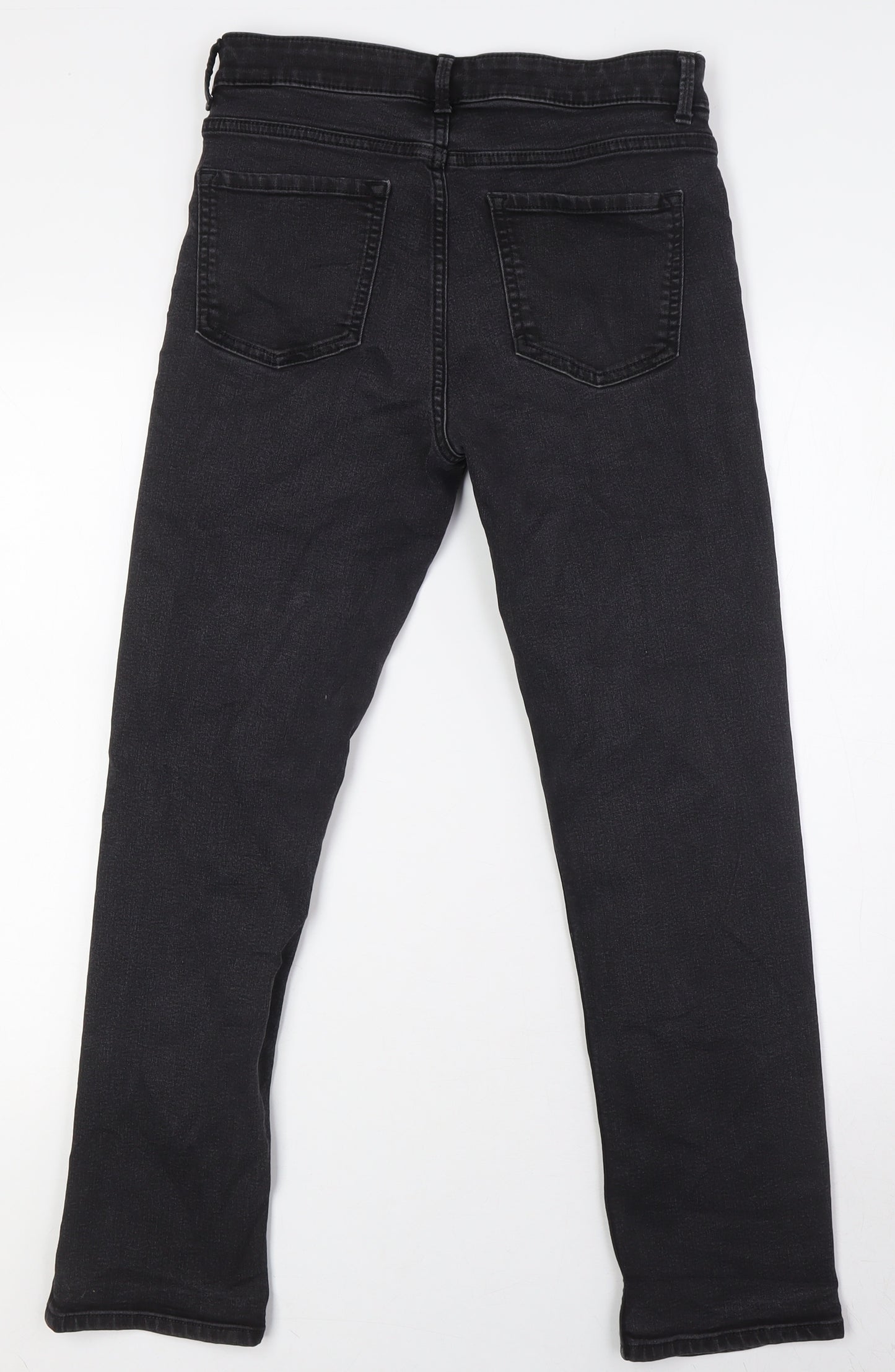 Marks and Spencer Womens Black Cotton Skinny Jeans Size 12 L28 in Regular Zip