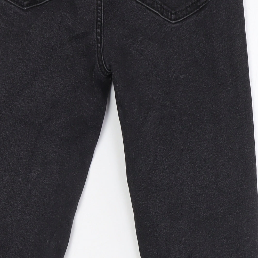 Marks and Spencer Womens Black Cotton Skinny Jeans Size 12 L28 in Regular Zip