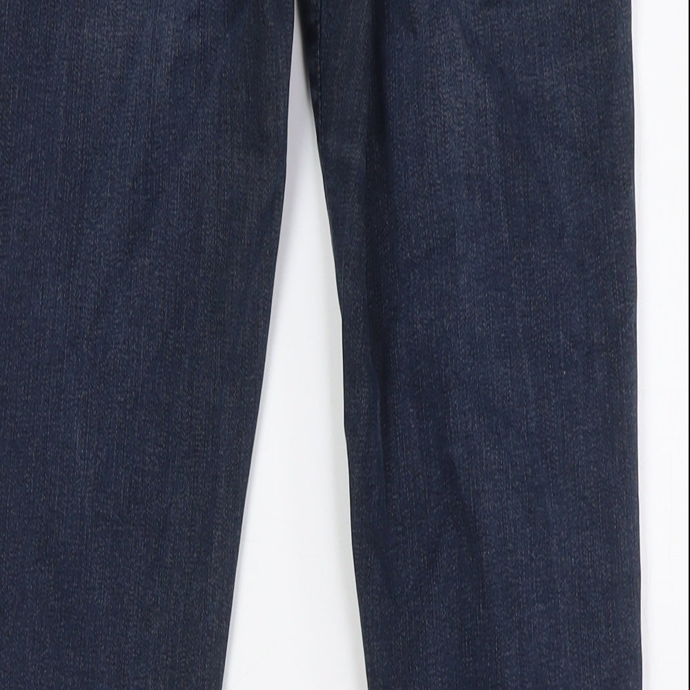 Marks and Spencer Womens Blue Cotton Skinny Jeans Size 10 L32 in Regular Zip