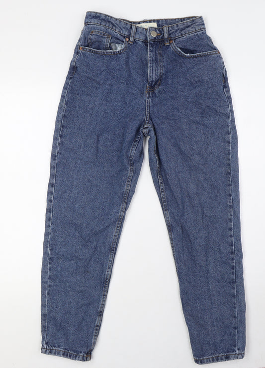 Denim Co Womens Blue Cotton Mom Jeans Size 8 L27 in Regular Zip