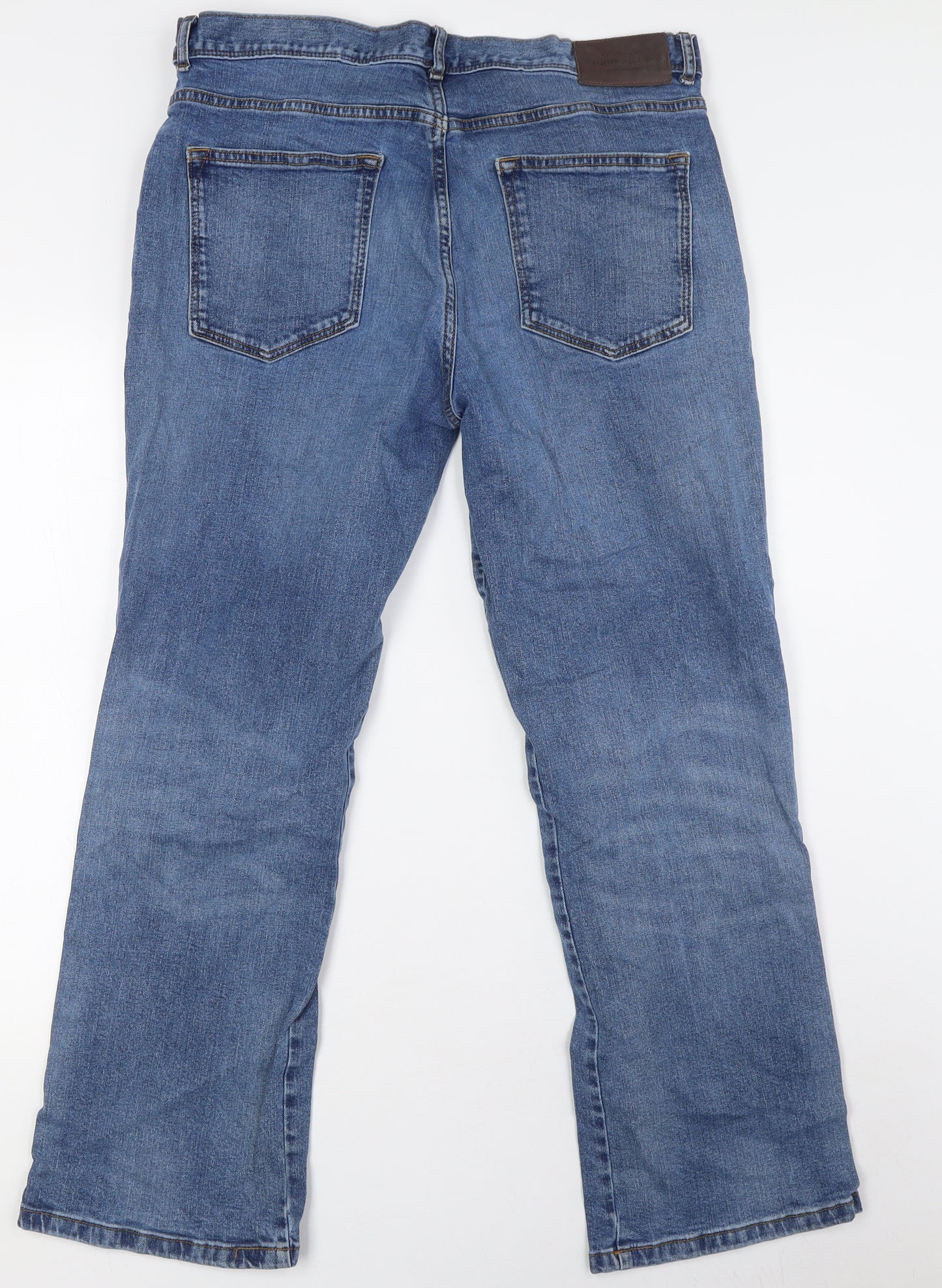 TU Mens Blue Cotton Straight Jeans Size 36 in L30 in Regular Zip