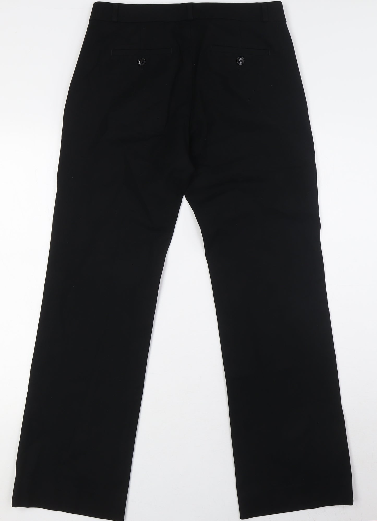 Banana Republic Womens Black Herringbone Cotton Trousers Size 6 L31 in Regular Hook & Eye