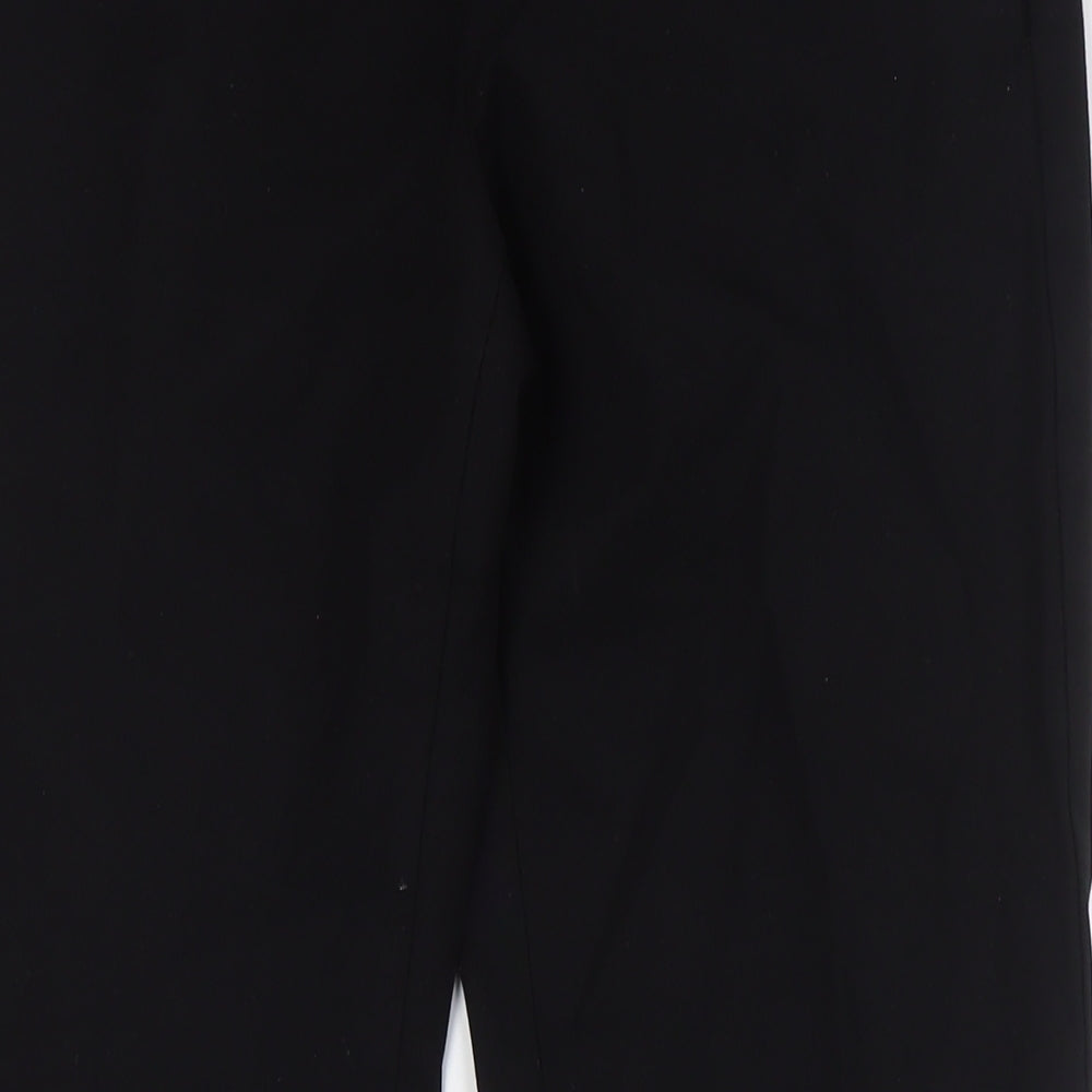 Banana Republic Womens Black Herringbone Cotton Trousers Size 6 L31 in Regular Hook & Eye