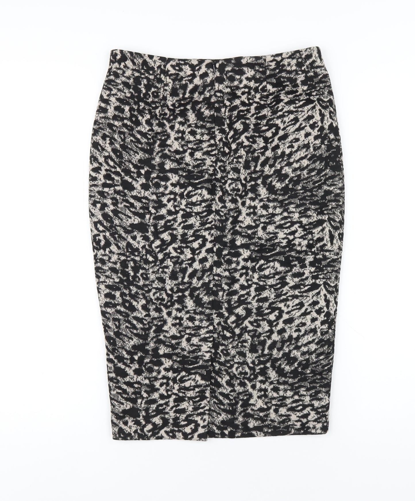 NEXT Womens Black Animal Print Polyester Straight & Pencil Skirt Size 6 Zip