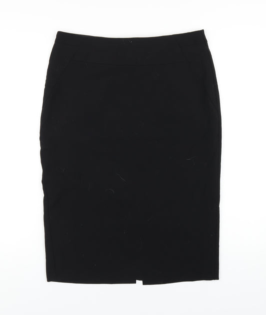 Marks and Spencer Womens Black Polyester Straight & Pencil Skirt Size 12 Zip