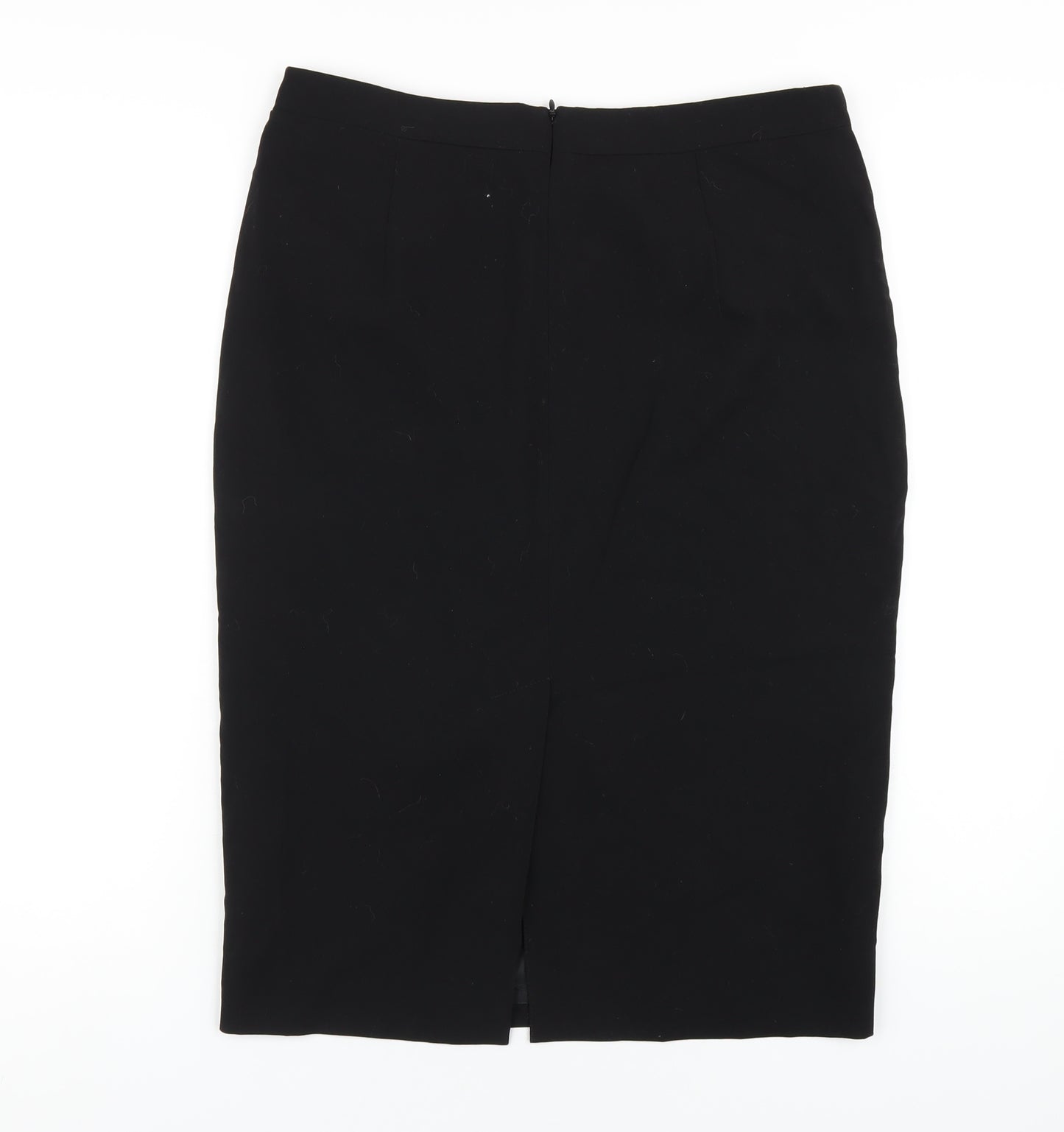 Marks and Spencer Womens Black Polyester Straight & Pencil Skirt Size 12 Zip