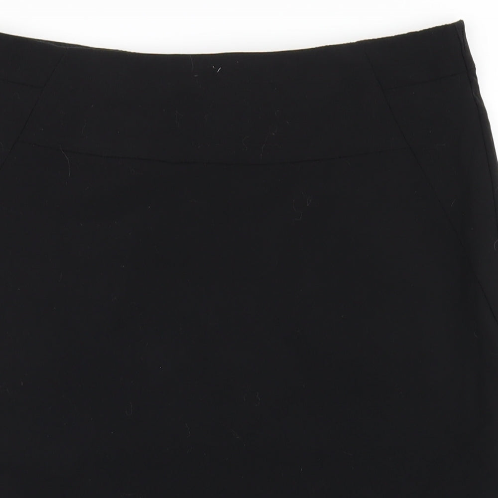 Marks and Spencer Womens Black Polyester Straight & Pencil Skirt Size 12 Zip