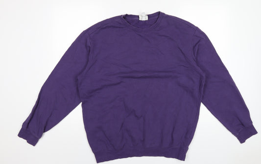 H&M Mens Purple Cotton Pullover Sweatshirt Size S