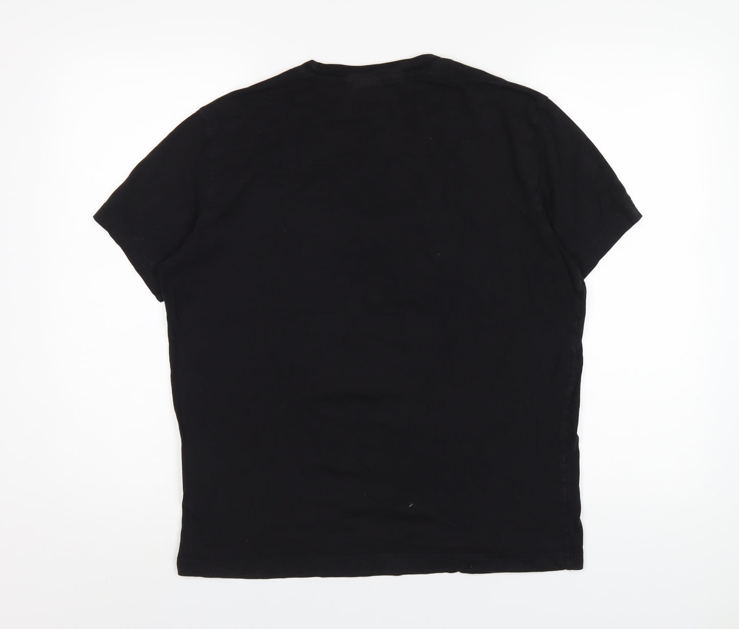 Champion Mens Black Cotton T-Shirt Size M Round Neck