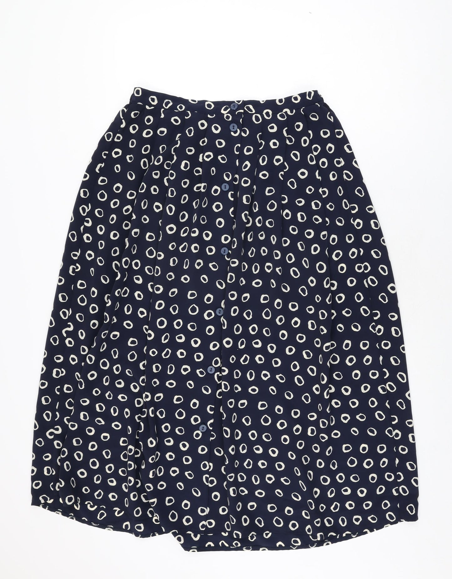 JORDANA Womens Blue Polka Dot Polyester Swing Skirt Size 18 Button