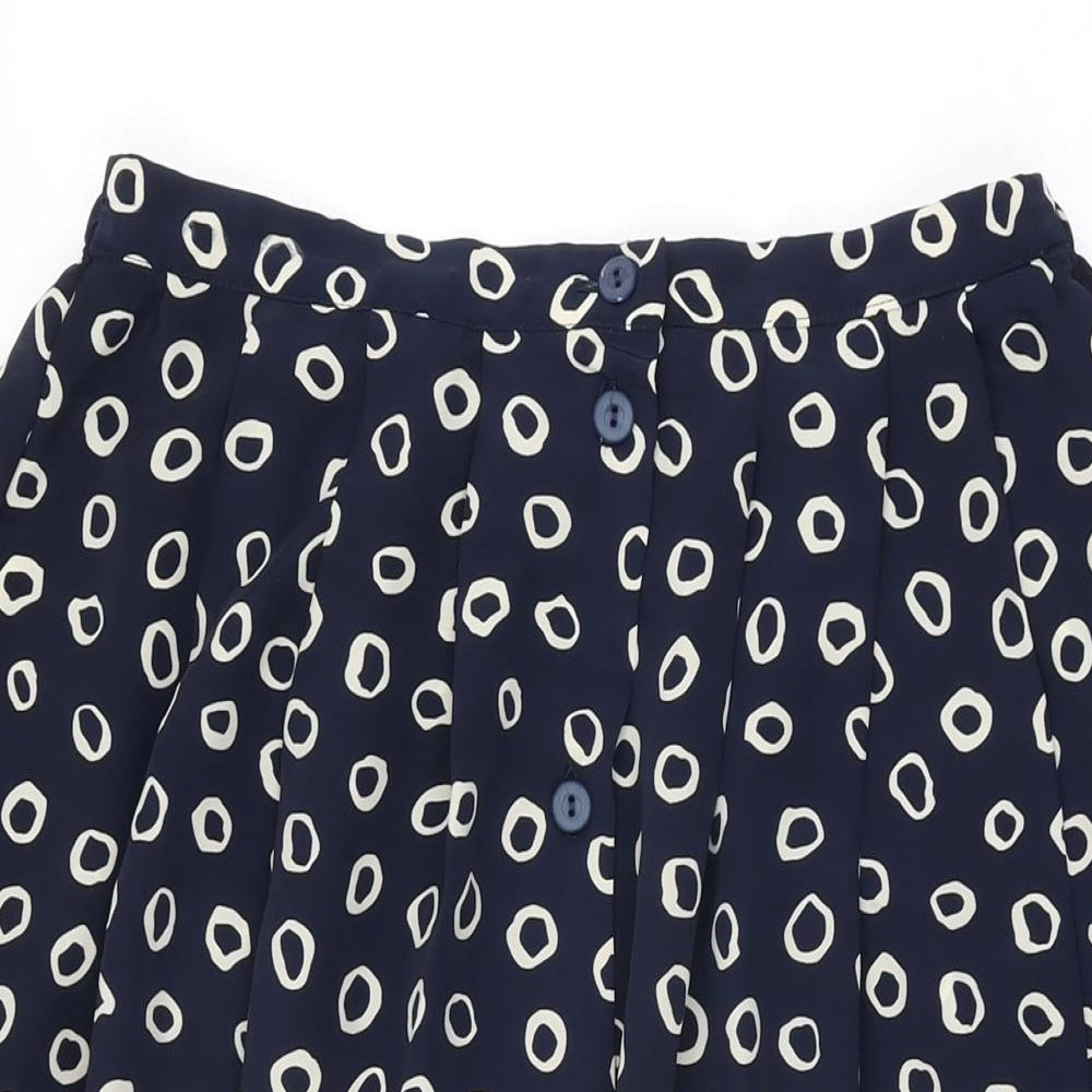 JORDANA Womens Blue Polka Dot Polyester Swing Skirt Size 18 Button