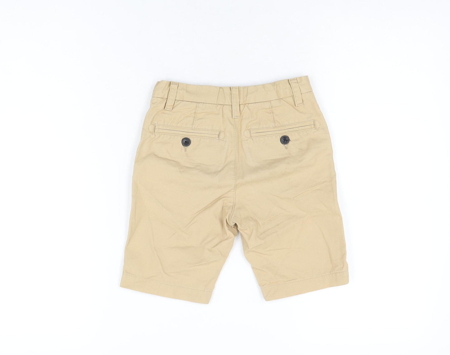 H&M Boys Beige Cotton Chino Shorts Size 5-6 Years Regular Zip