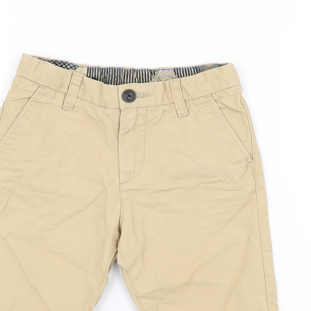 H&M Boys Beige Cotton Chino Shorts Size 5-6 Years Regular Zip