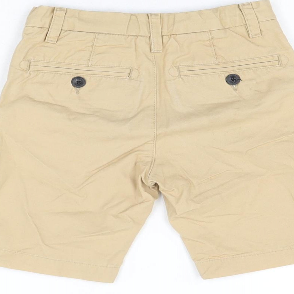 H&M Boys Beige Cotton Chino Shorts Size 5-6 Years Regular Zip