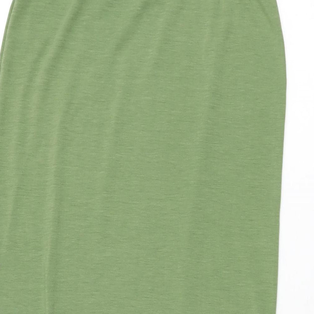 PRETTYLITTLETHING Womens Green Polyester Straight & Pencil Skirt Size 6