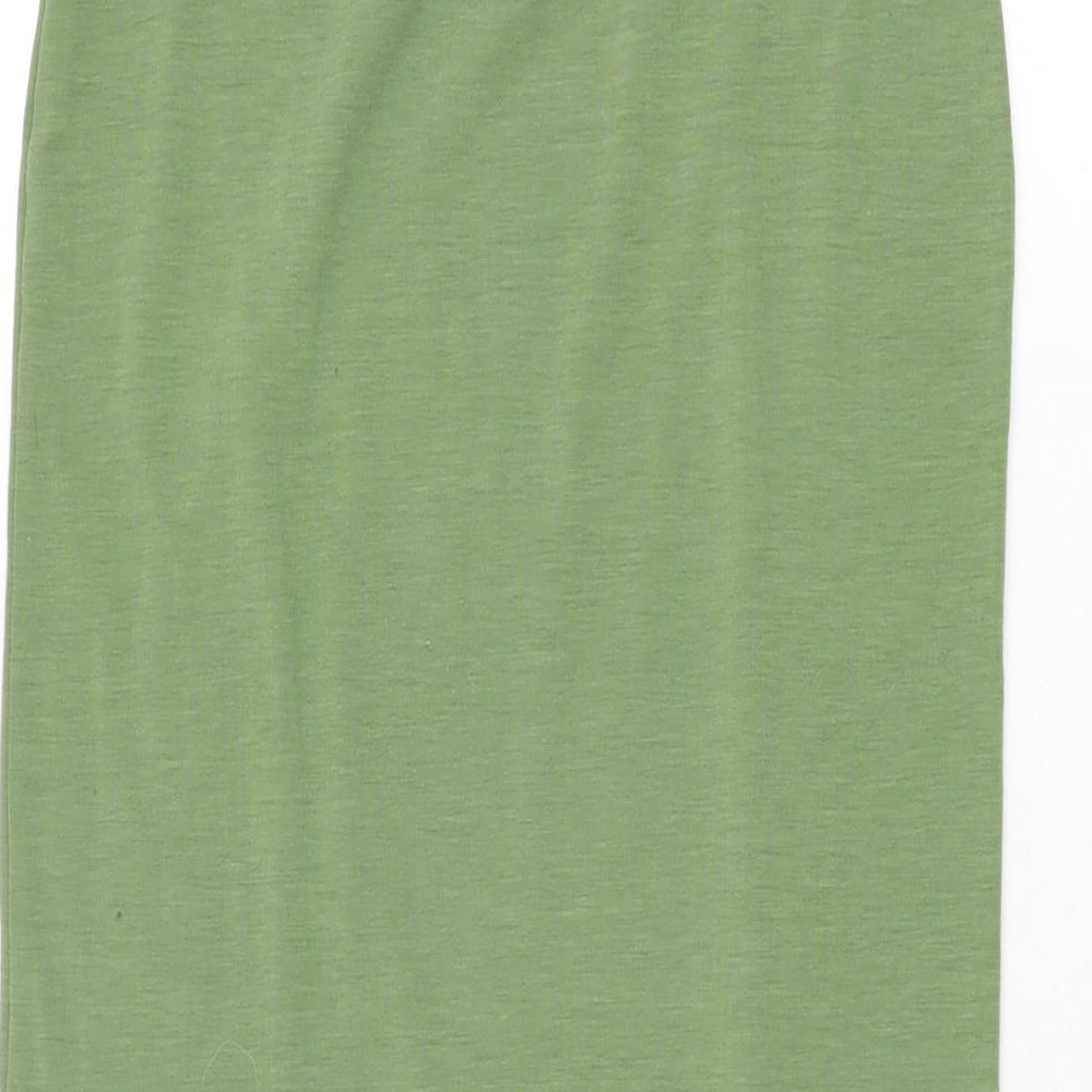 PRETTYLITTLETHING Womens Green Polyester Straight & Pencil Skirt Size 6