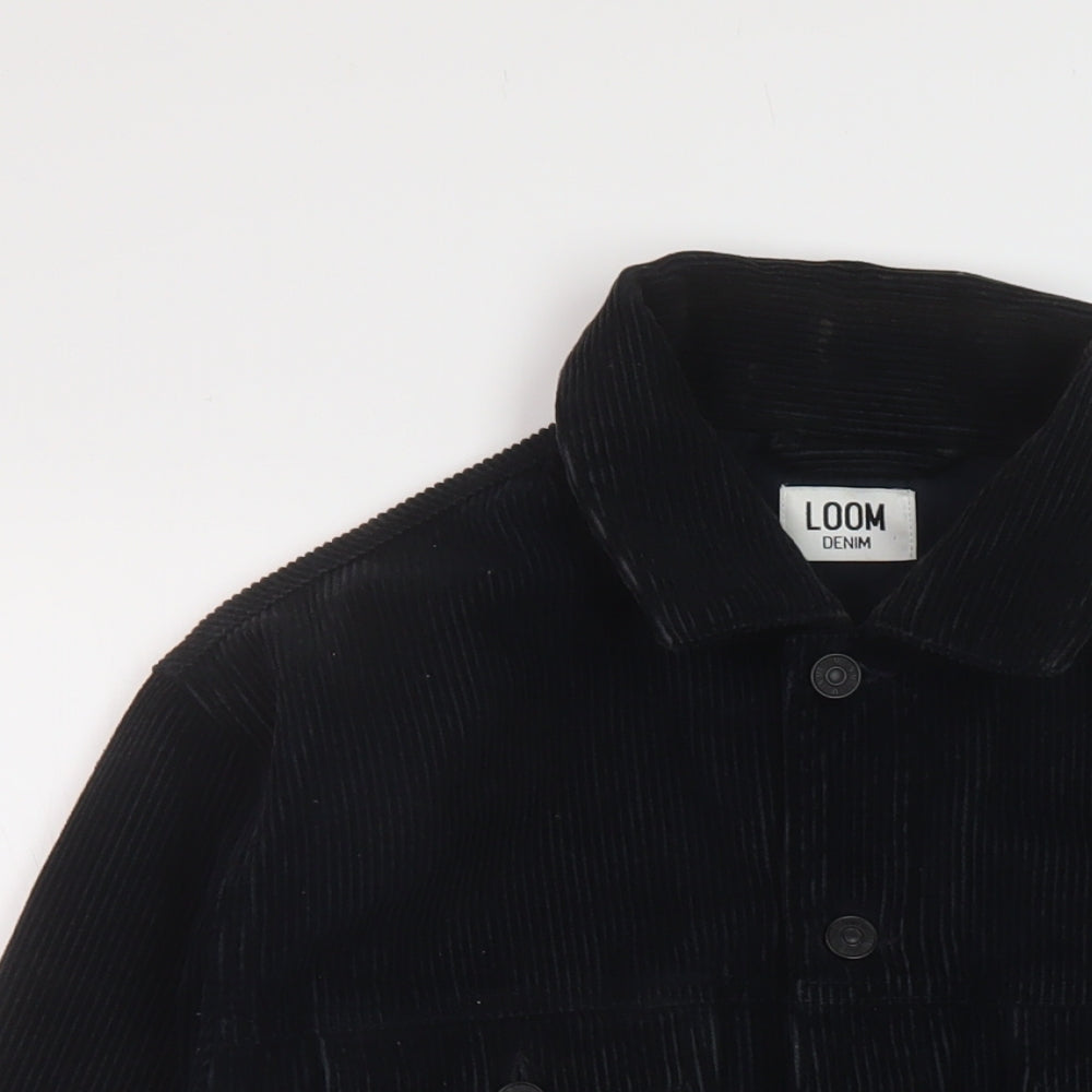 Loom Mens Blue Jacket Size L Button