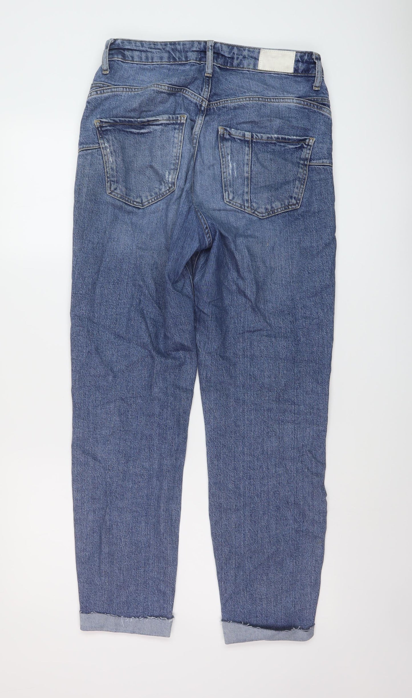 River Island Womens Blue Cotton Straight Jeans Size 10 L28 in Regular Button