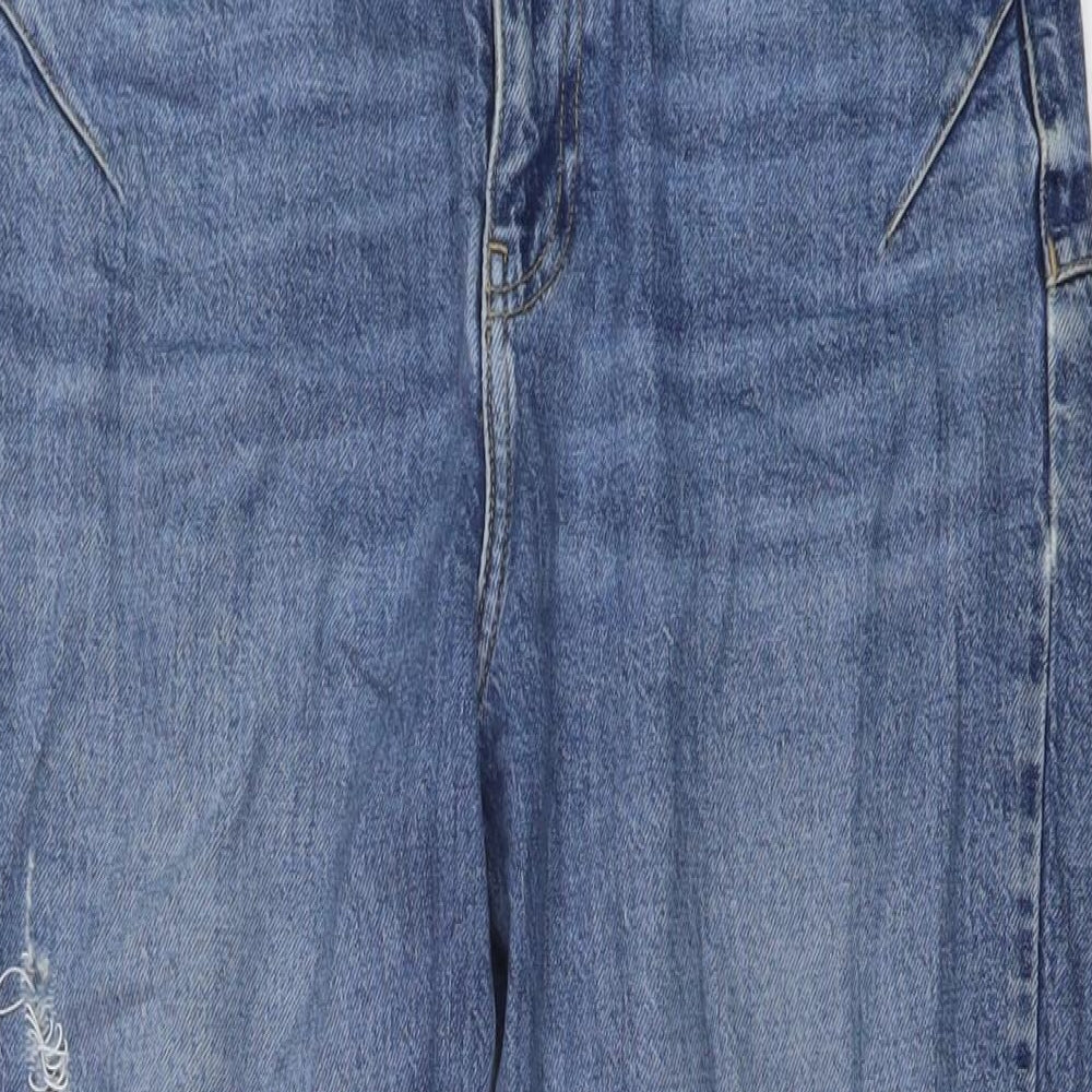 River Island Womens Blue Cotton Straight Jeans Size 10 L28 in Regular Button