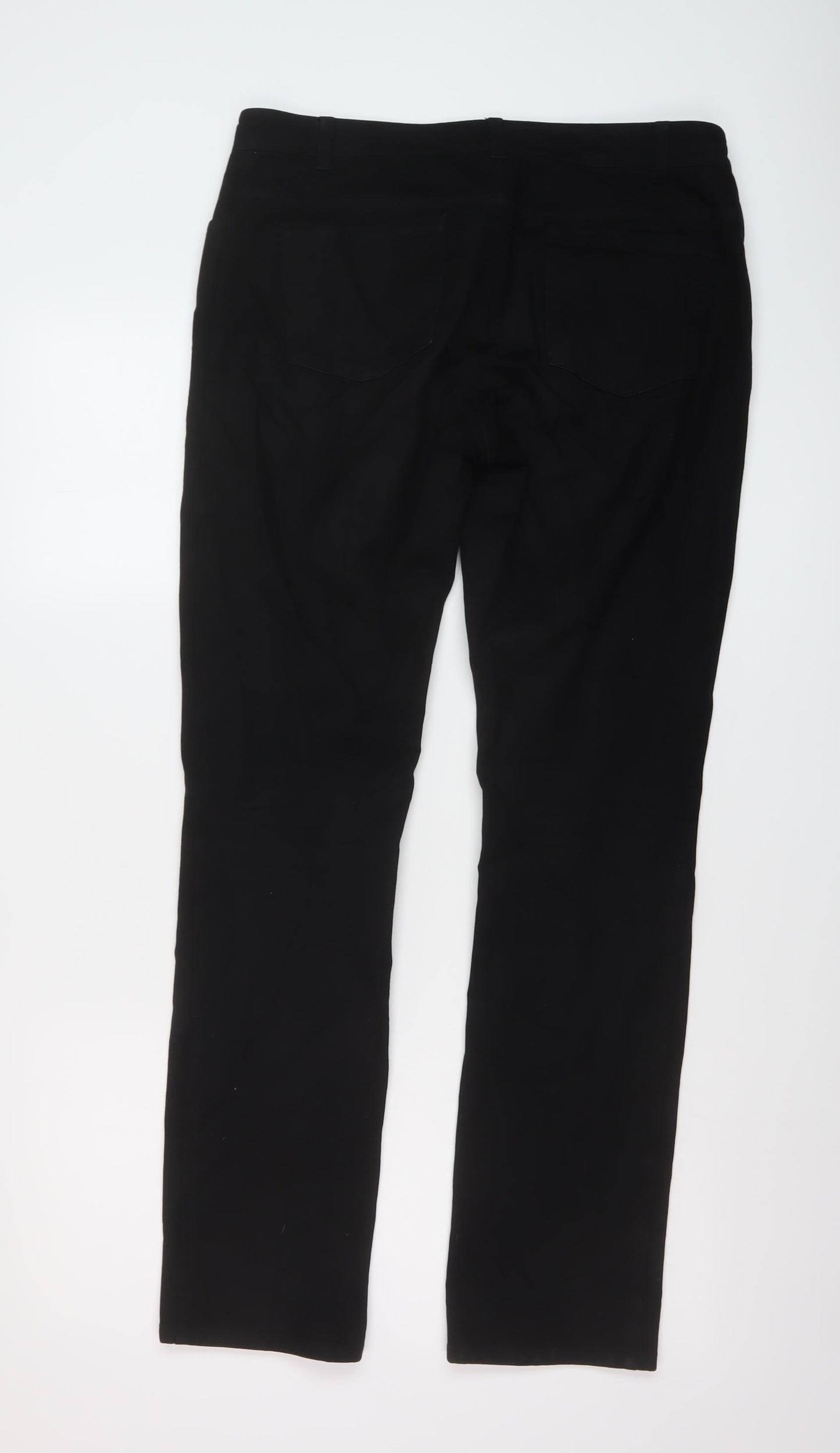 Jigsaw Womens Black Cotton Straight Jeans Size 12 L31 in Regular Button