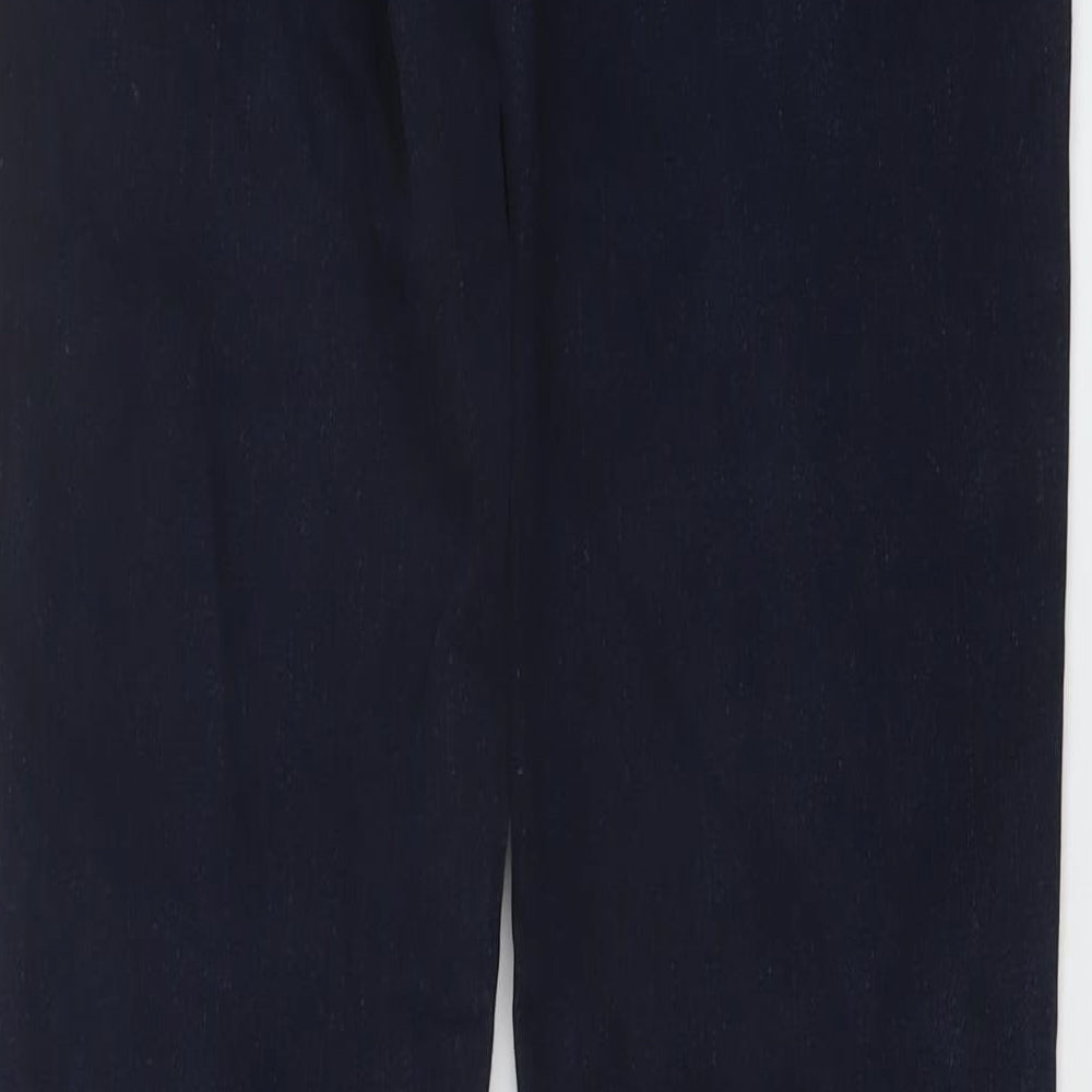 Mango Womens Blue Cotton Bootcut Jeans Size 10 L33 in Regular Button