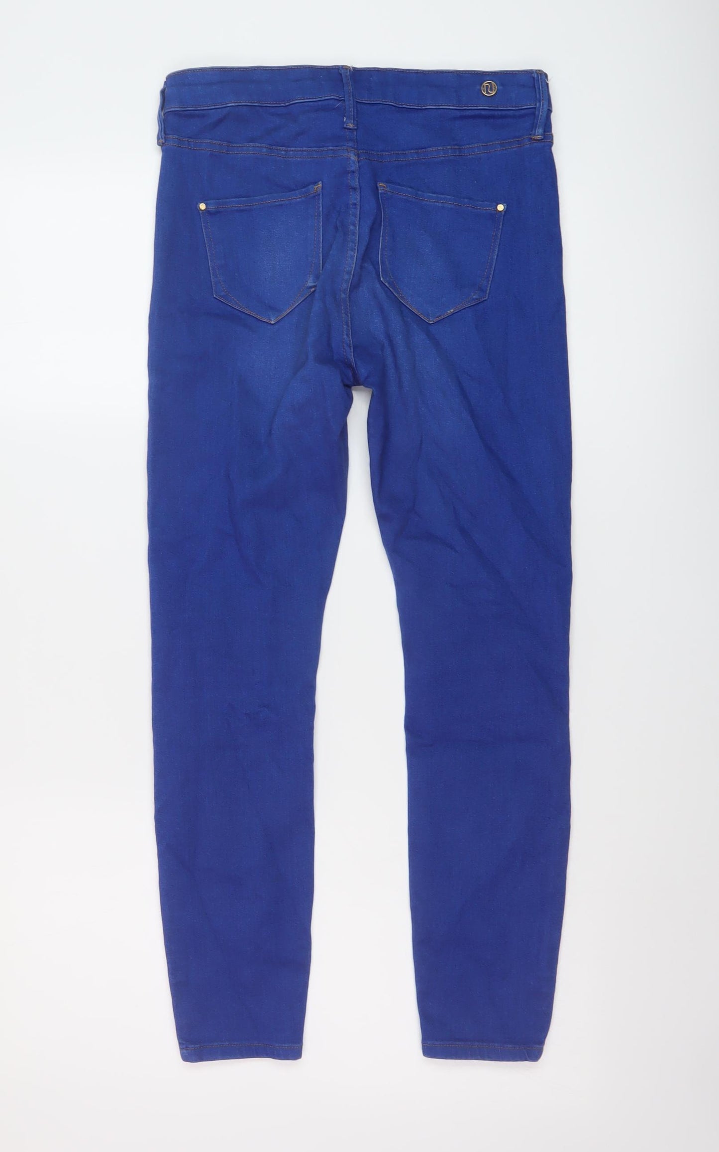 River Island Womens Blue Cotton Skinny Jeans Size 10 L25 in Regular Button