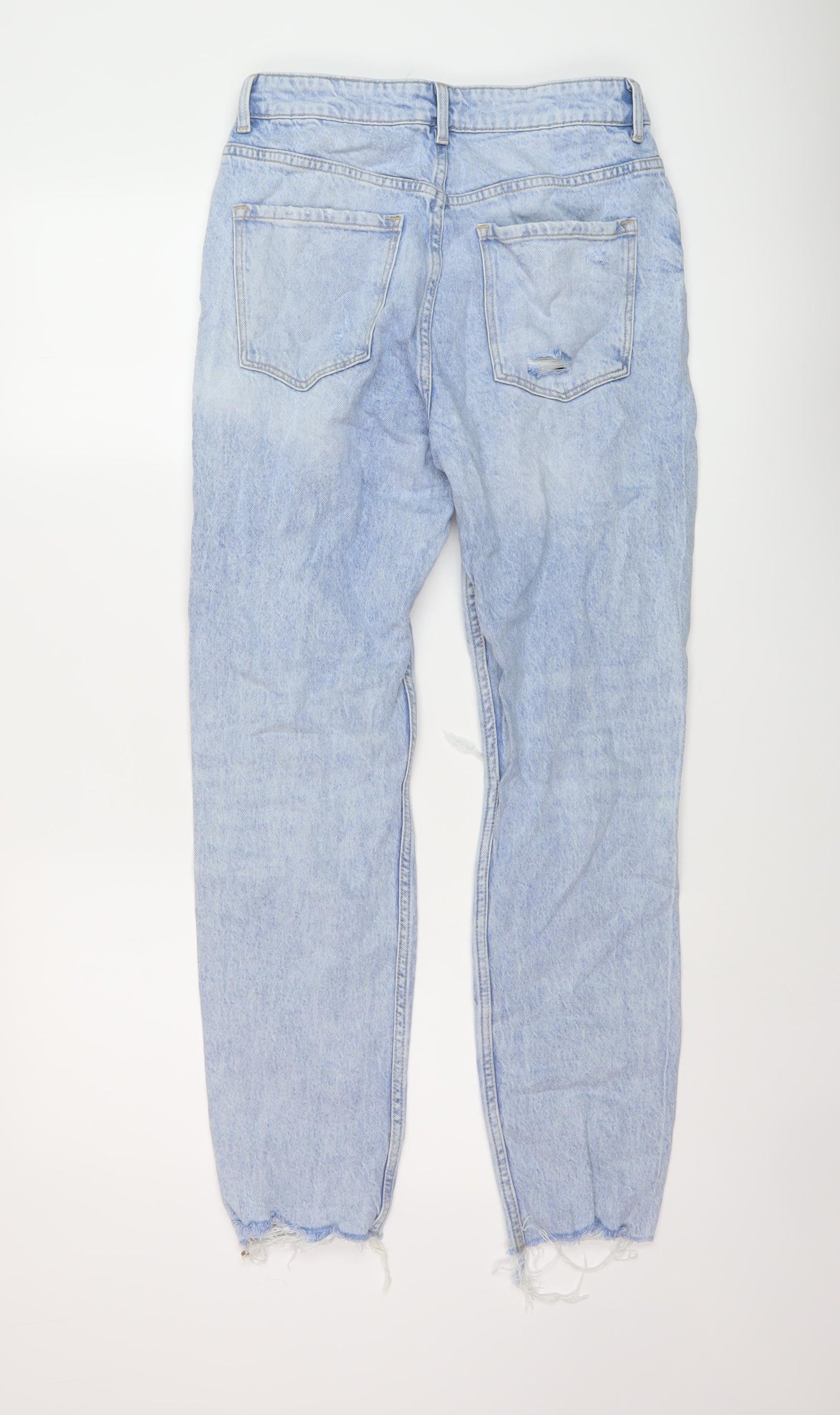 Denim & Co. Womens Blue Cotton Mom Jeans Size 10 L29 in Regular Button