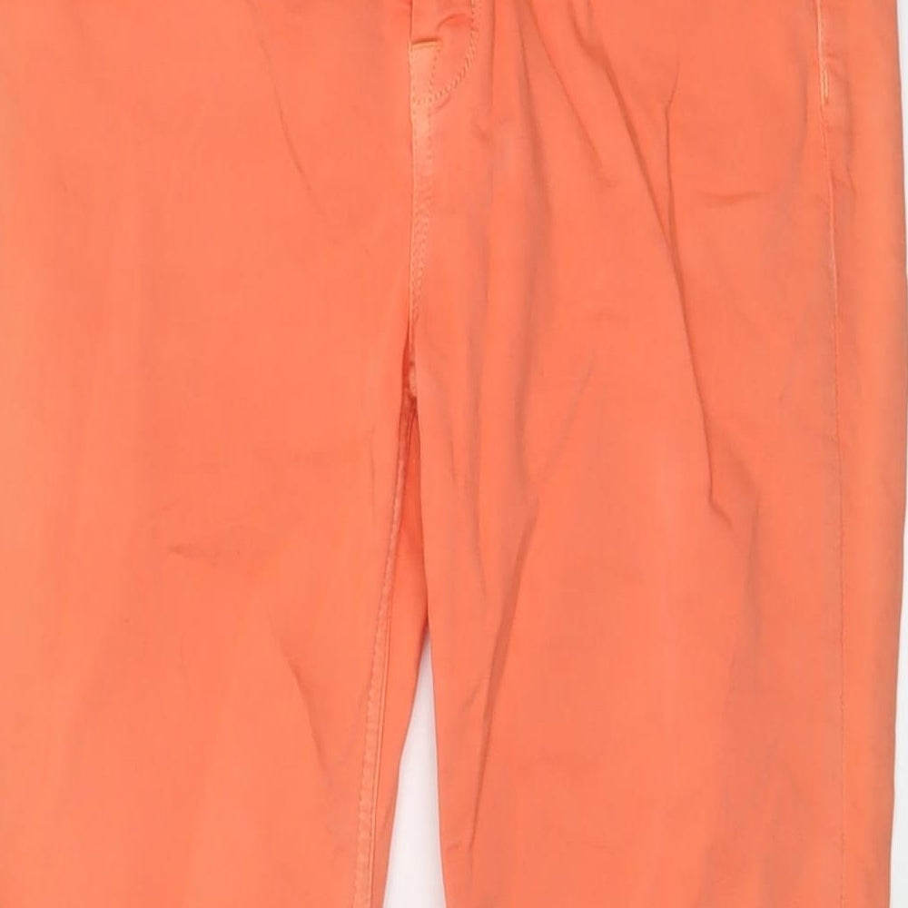 Karen Millen Womens Orange Cotton Tapered Jeans Size 12 L27 in Regular Button