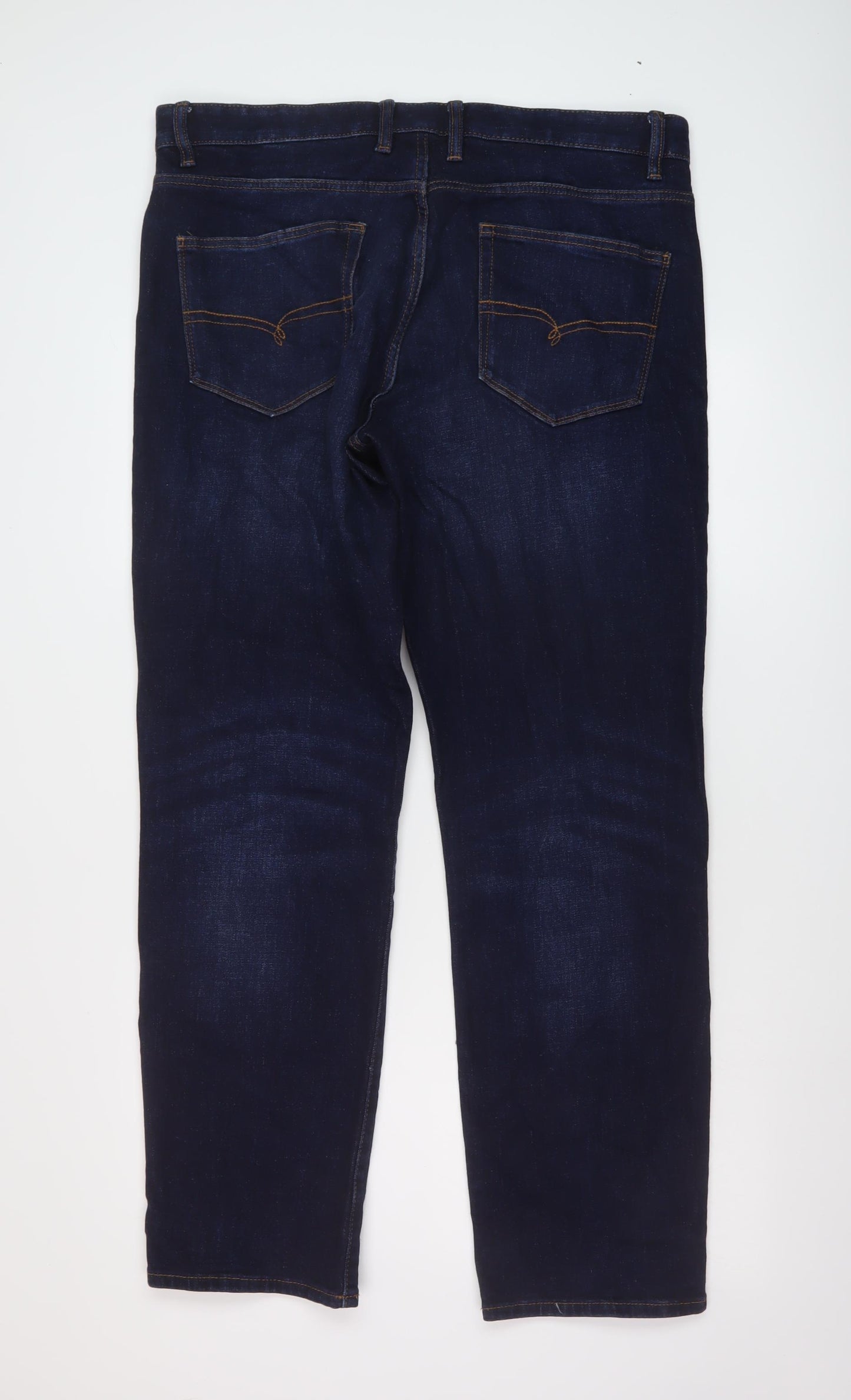 NEXT Mens Blue Cotton Straight Jeans Size 36 in L32 in Regular Button