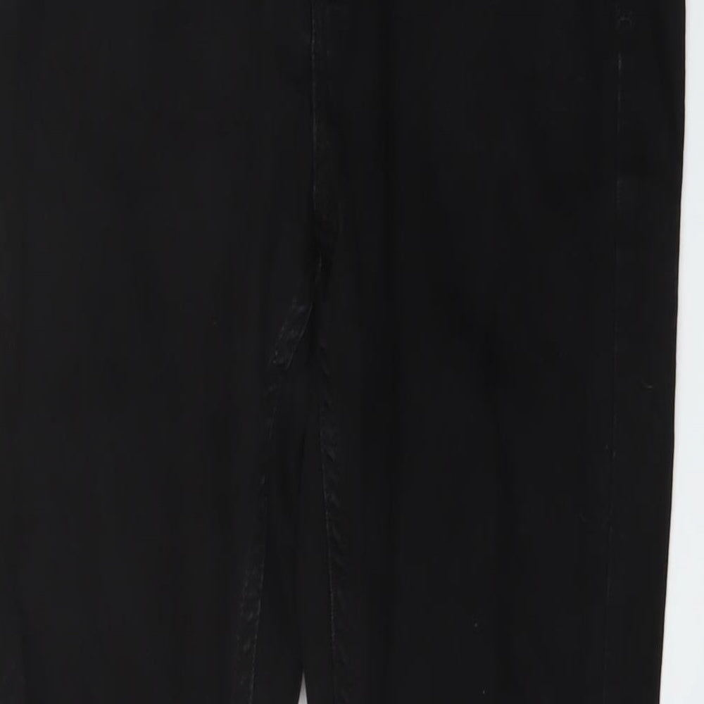 Marks and Spencer Womens Black Cotton Straight Jeans Size 12 L27 in Regular Button