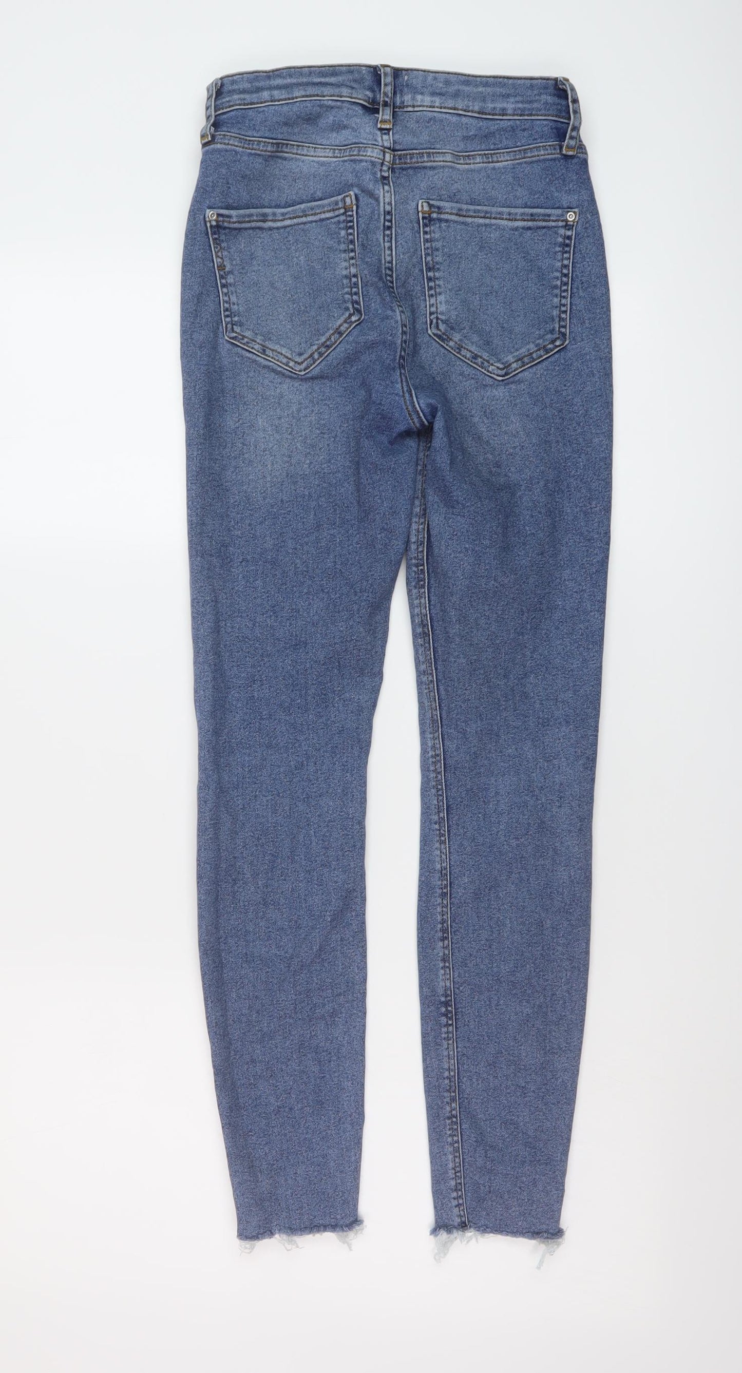 River Island Womens Blue Cotton Skinny Jeans Size 8 L26 in Regular Button