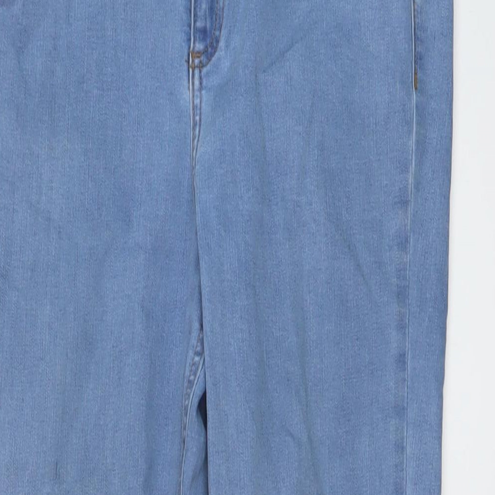 F&F Womens Blue Cotton Skinny Jeans Size 12 L28 in Regular Button