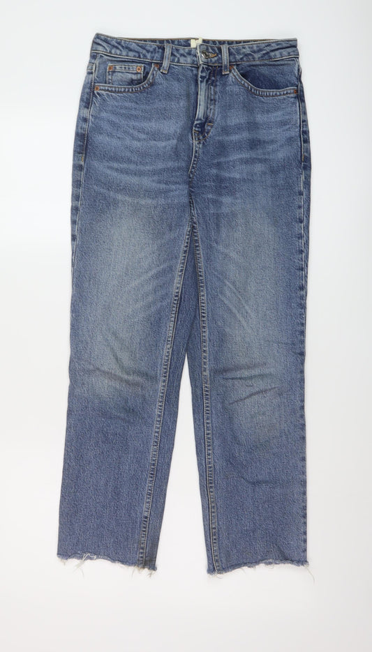 Topman Womens Blue Cotton Straight Jeans Size 26 in L26 in Regular Button