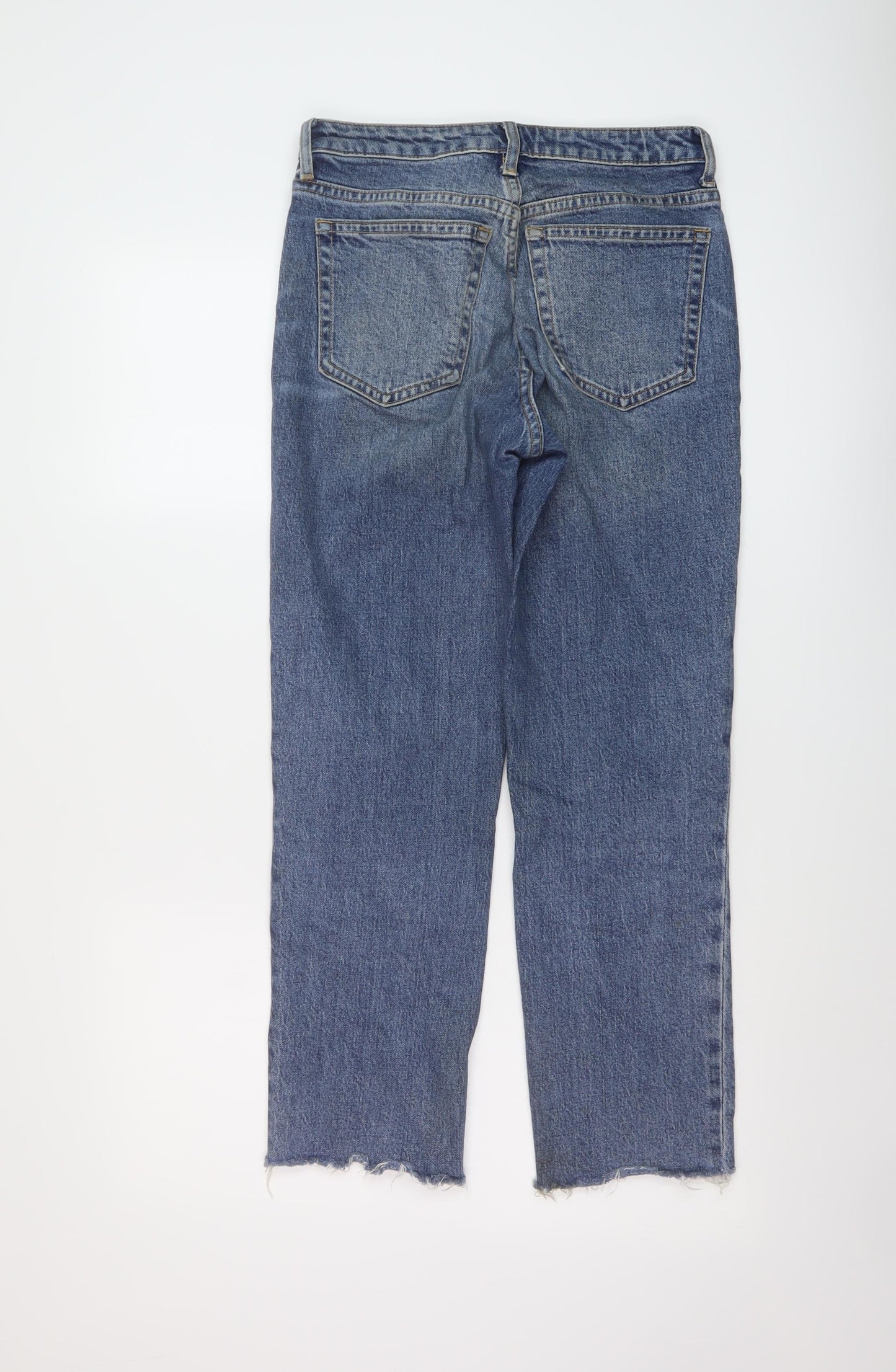 Topman Womens Blue Cotton Straight Jeans Size 26 in L26 in Regular Button