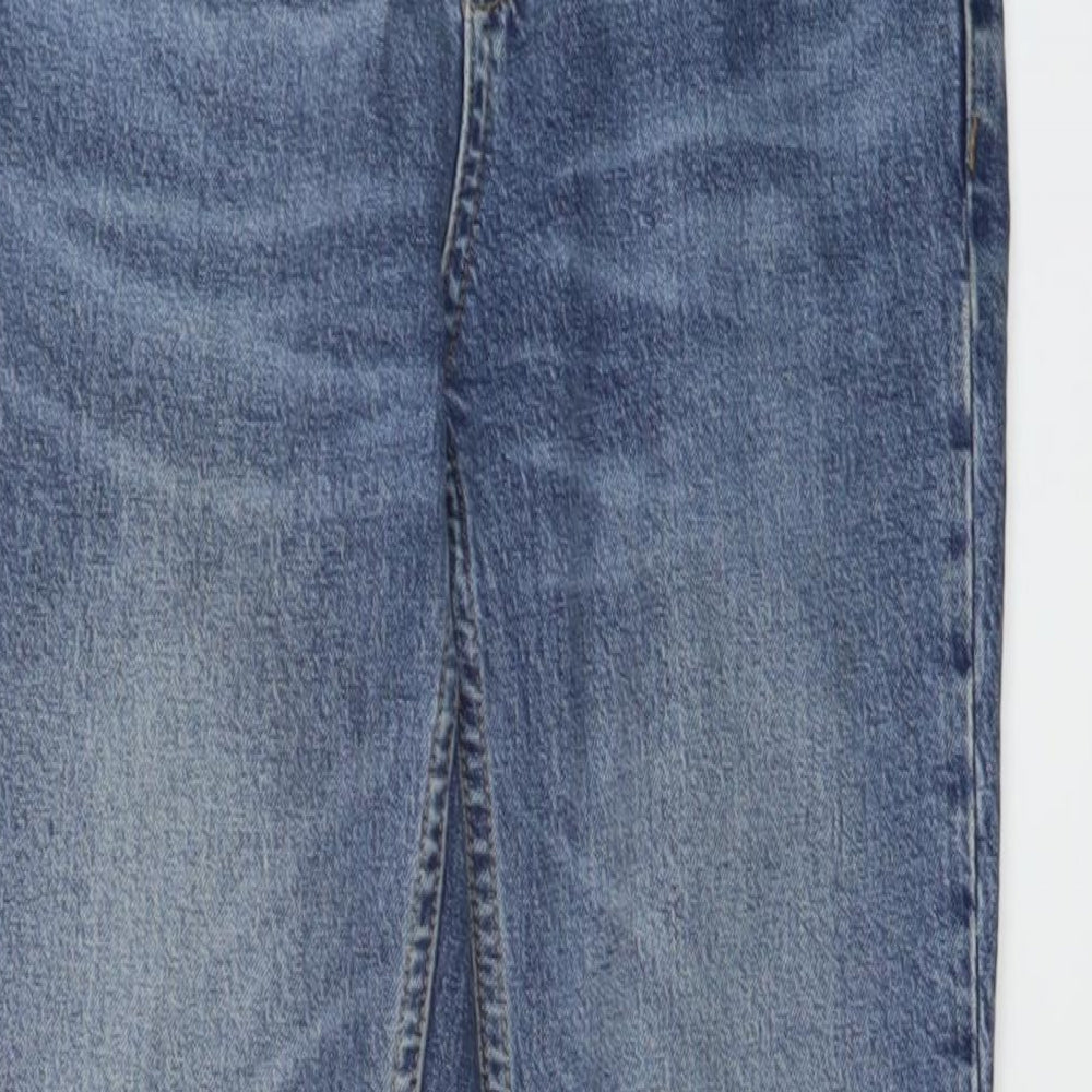 Topman Womens Blue Cotton Straight Jeans Size 26 in L26 in Regular Button