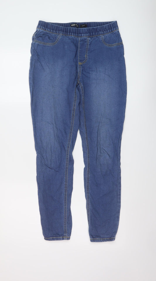 TU Womens Blue Cotton Jegging Jeans Size 10 L27 in Regular