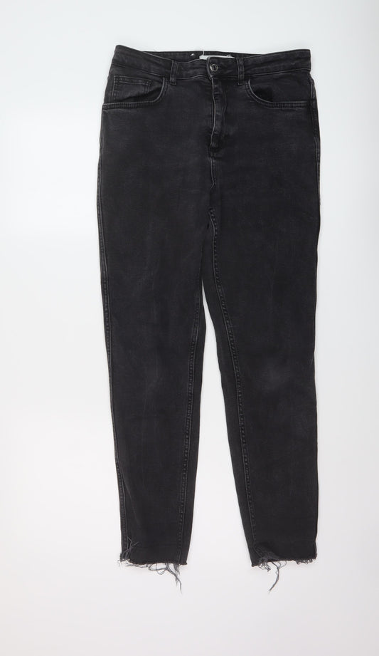 nobody's child Womens Black Cotton Mom Jeans Size 12 L27 in Regular Button