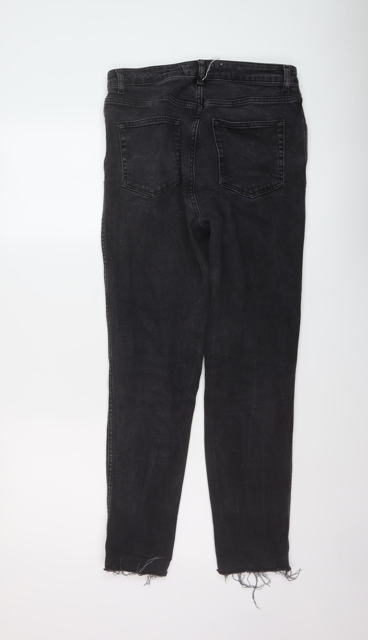 nobody's child Womens Black Cotton Mom Jeans Size 12 L27 in Regular Button